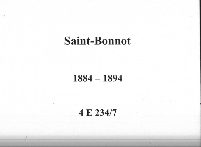 Saint-Bonnot : actes d'état civil.