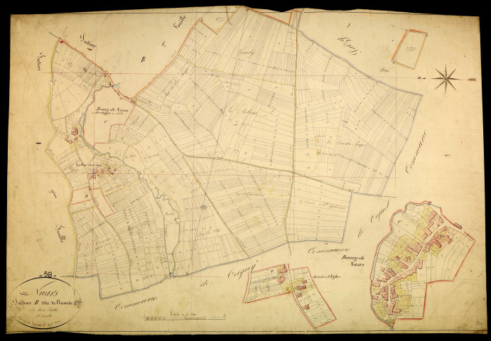 Nuars, cadastre ancien : plan parcellaire de la section B dite de Nuars, feuille 1