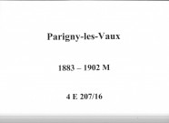 Parigny-les-Vaux : actes d'état civil (mariages).