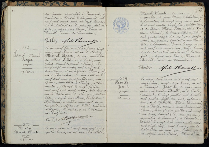 Limanton : actes d'état civil.