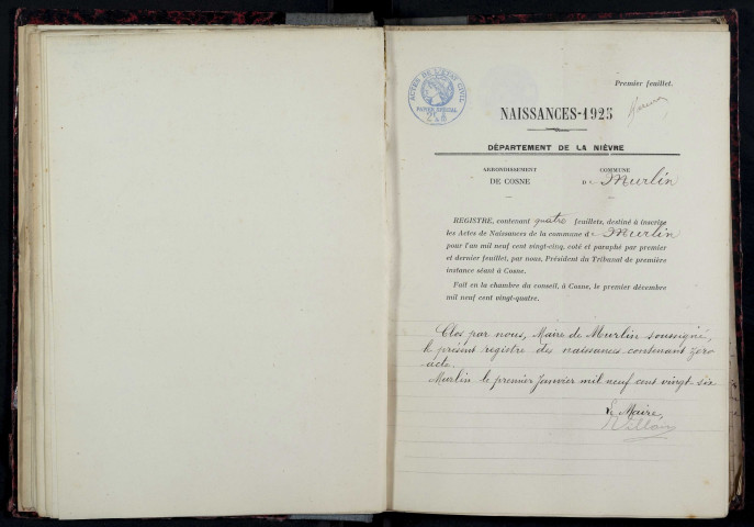 Murlin : actes d'état civil.