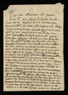 Féodalité (droit honorifique). - Ceinture funèbre (litre funéraire) dans l'église, contentieux sur le patronage entre d'Escoraille et le prieur de Saint-Pierre-le-Moûtier, coseigneurs de la Perrine (La Périne) autrement dit la seigneurie de Livry : mémoire (1709), correspondance passive de Don Francois d'Arfeuille (quatre lettres dont trois scellées) (1708-1709), correspondance passive du marquis d'Escorailles (deux lettres) (1739).