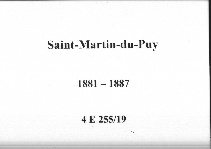 Saint-Martin-du-Puy : actes d'état civil.