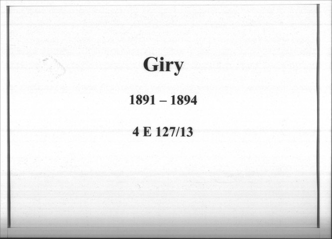 Giry : actes d'état civil.
