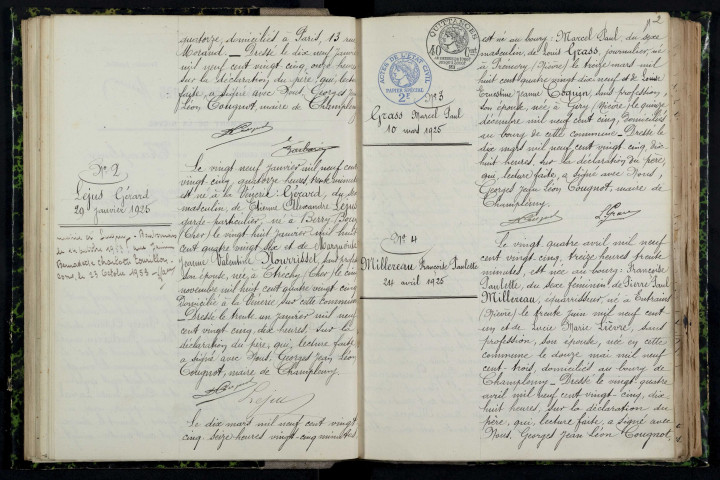 Champlemy : actes d'état civil.