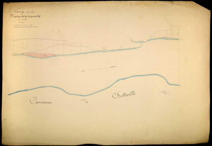 Neuvy-sur-Loire, cadastre ancien : plan parcellaire de la section D dite du Port du Val, feuille 1, annexe