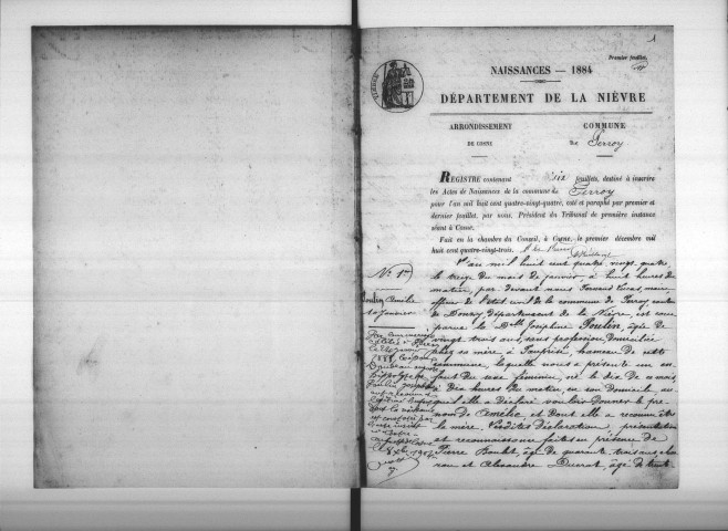 Perroy : actes d'état civil.