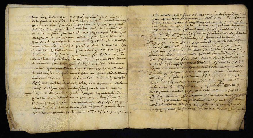 Contentieux (procédure civile). - Succession de Crevet maître des postes de Saint-Pierre-le-Moûtier et de la paroisse de Magny (commune de Magny-Cours), partage et reddition des comptes de tutelle : collation de documents produits aux bailliage et prévôté de Saint-Pierre-le-Moûtier de 1599 et 1600.