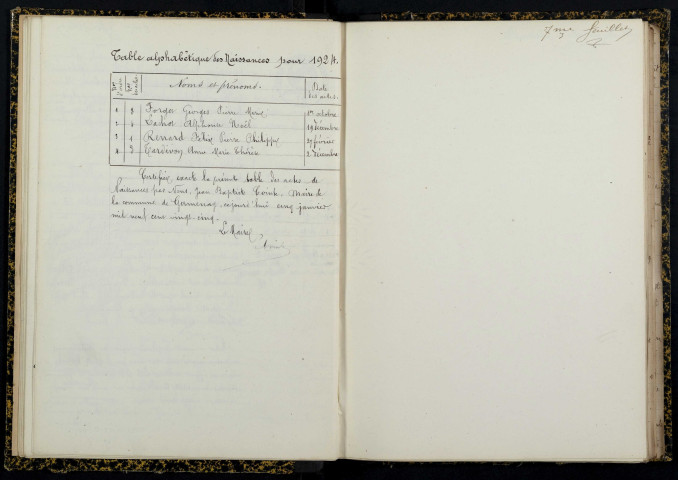 Germenay : actes d'état civil.