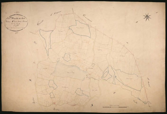 Saint-Martin-du-Puy, cadastre ancien : plan parcellaire de la section A dite de Berges et Seneux, feuille 1