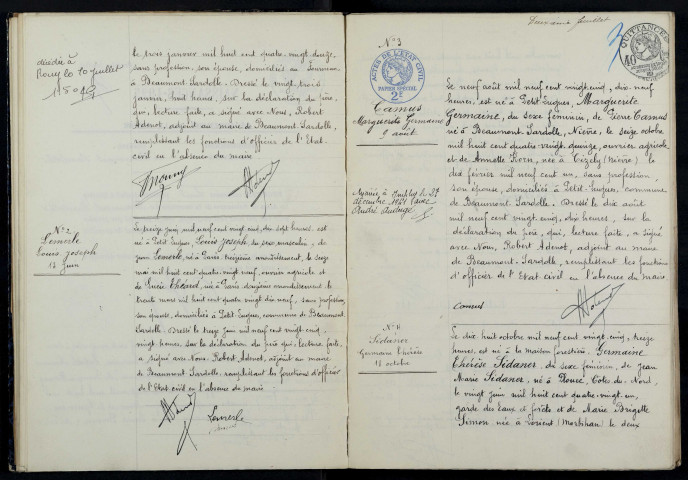 Beaumont-Sardolles : actes d'état civil.