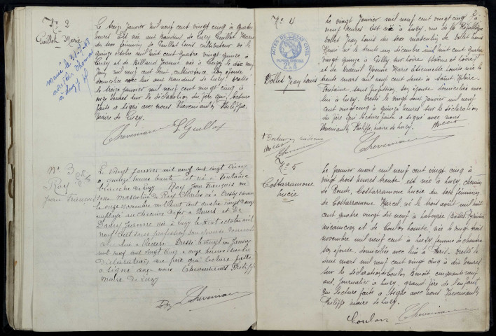 Luzy : actes d'état civil.