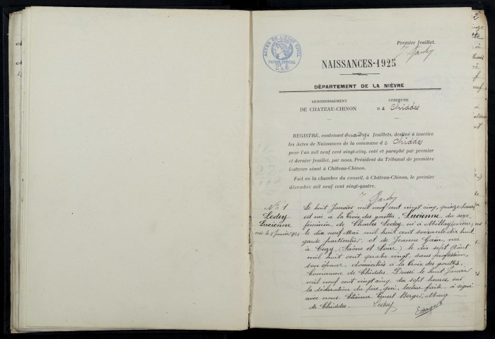 Chiddes : actes d'état civil.