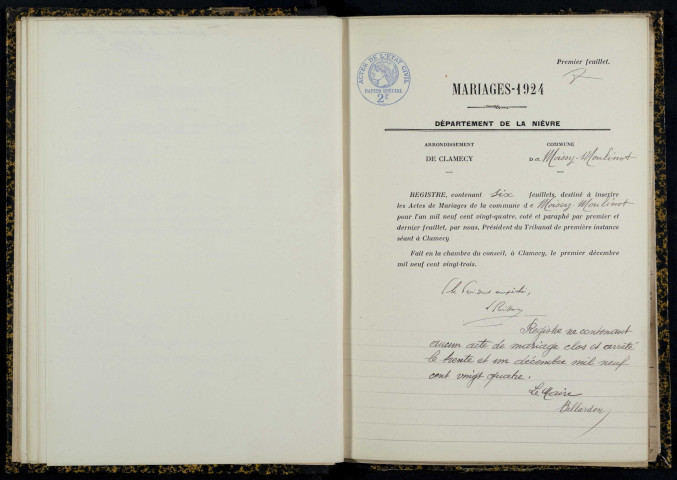 Moissy-Moulinot : actes d'état civil.