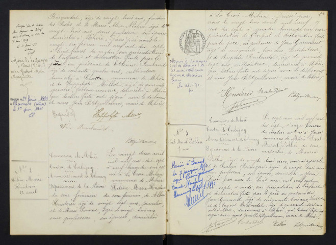 Mhère : actes d'état civil.