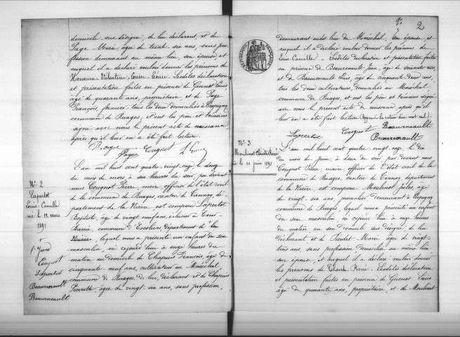 Ruages : actes d'état civil.