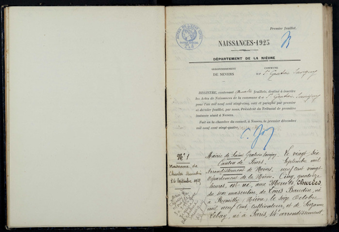 Saint-Gratien-Savigny : actes d'état civil.