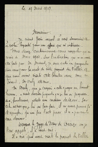 PLANTARD, géomètre à Sougy-sur-Loire (Nièvre) : 1 lettre.