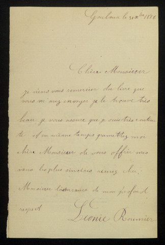 ROUMIER (Léonie), à Gouloux (Nièvre) : 1 lettre.