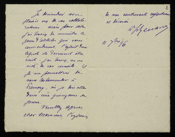 BERNARD (L.) : 1 lettre.