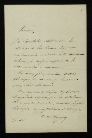 BOURGOING (Adolphe de), homme politique (1797-1879) : 5 lettres.