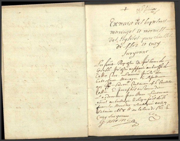 Flez-Cuzy : registres paroissiaux.