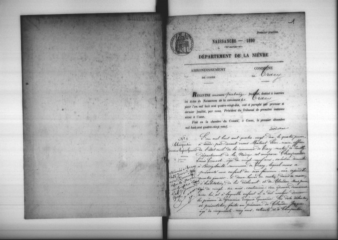 Tracy-sur-Loire : actes d'état civil.