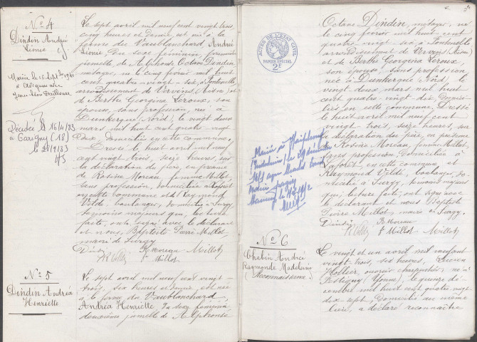 Surgy : actes d'état civil.