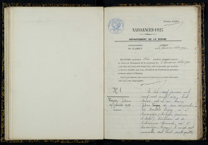 Chevannes-Changy : actes d'état civil.