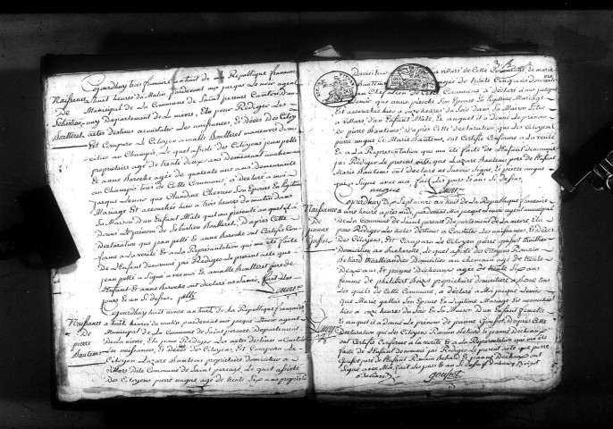 Saint-Péreuse : actes d'état civil.