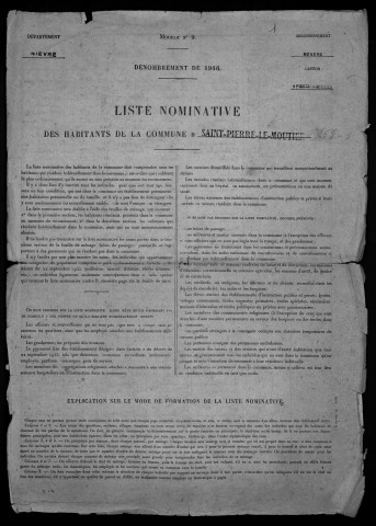 Saint-Pierre-le-Moûtier : recensement de 1946