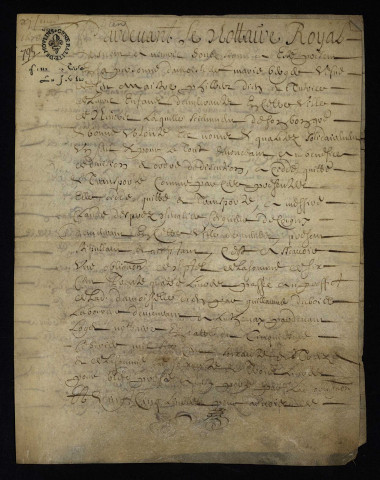 Biens et droits. - Obligation de cheptel pour Marie Berger veuve Dien à Nevers, engagement envers Desprez seigneur de Cougny (commune de Saint-Jean-aux-Amognes) : copie du traité du 11 juin 1676.