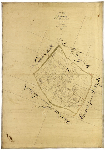 Germigny-sur-Loire, cadastre ancien : plan parcellaire de la section A dite de Montalin, feuille 3