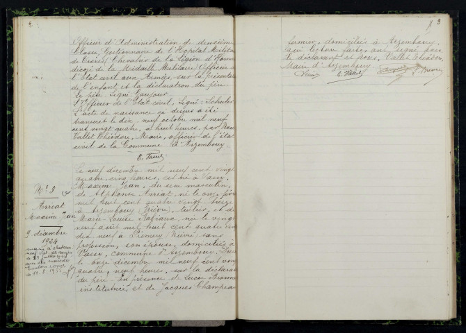 Arzembouy : actes d'état civil.