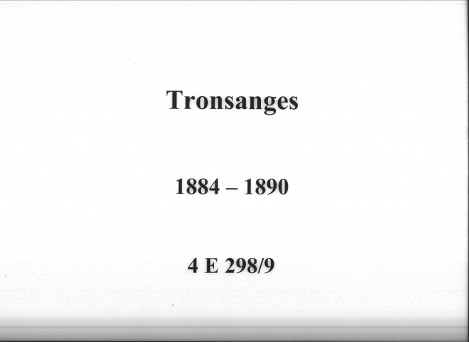Tronsanges : actes d'état civil.