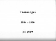 Tronsanges : actes d'état civil.