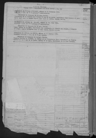 Bureau de Nevers-Cosne, classe 1916 : fiches matricules n° 499 à 526, 829 à 1300 et 1705 à 1706
