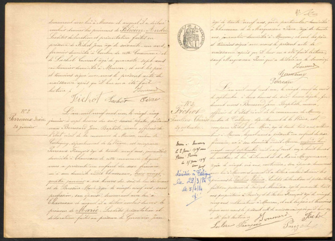 Mouron-sur-Yonne : actes d'état civil.