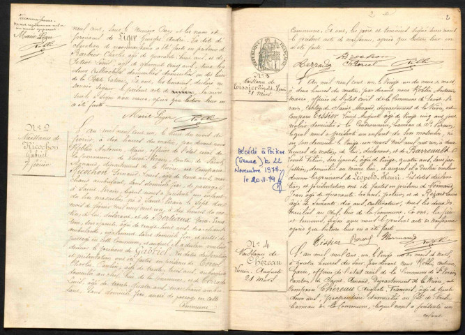 Saint-Vérain : actes d'état civil.