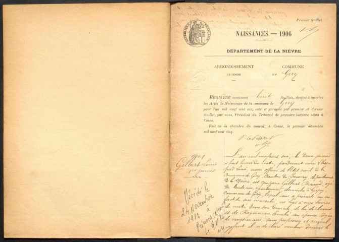 Giry : actes d'état civil.