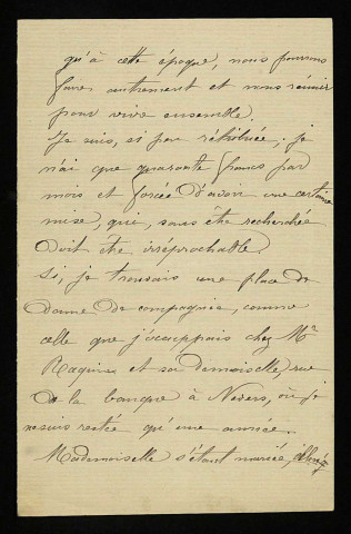 MILLIEN (Th.), cousine d'Achille Millien, domestique à Paris : 4 lettres.