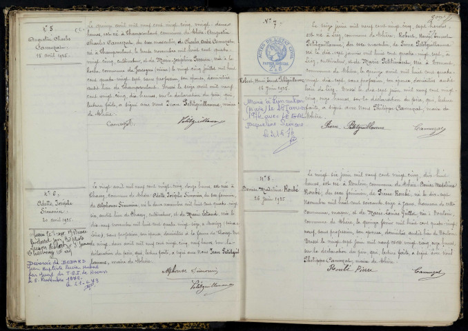 Mhère : actes d'état civil.