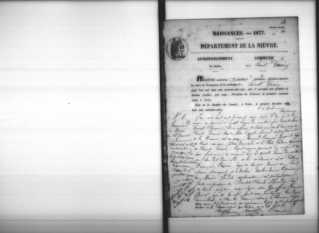 Saint-Vérain : actes d'état civil.