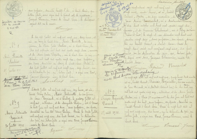 Saint-Seine : actes d'état civil.