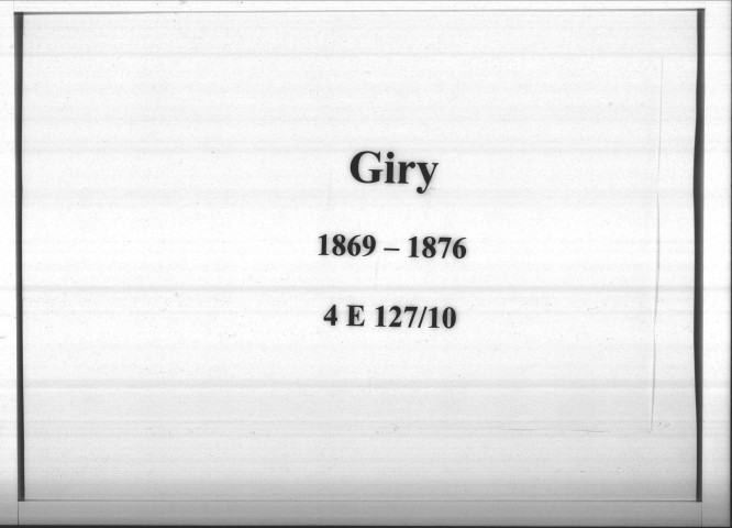 Giry : actes d'état civil.