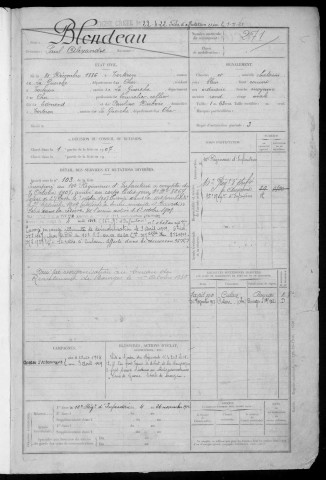 Bureau de Nevers, classe 1906 : fiches matricules n° 271 à 738