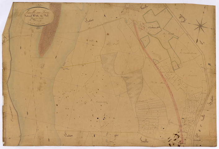 La Celle-sur-Loire, cadastre ancien : plan parcellaire de la section A dite du Val, feuille 2