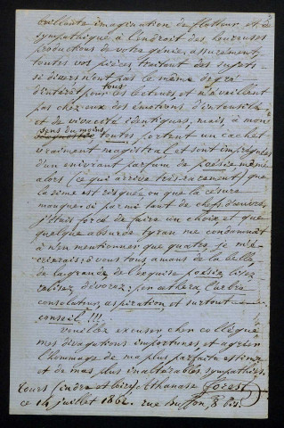 FOREST (Athanase), poète à Tours (1804-1875) : 10 lettres.