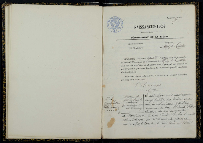 Metz-le-Comte : actes d'état civil.