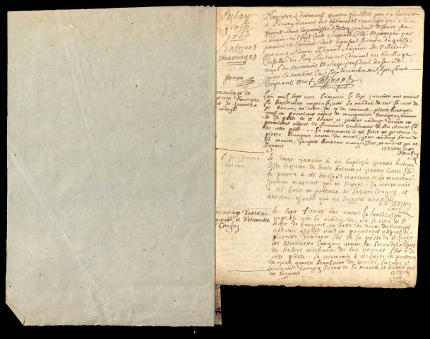 Onlay : registres paroissiaux.